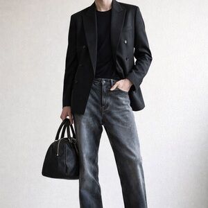 Giorgio Armani gray tie dye metalic gunmetal coating pants